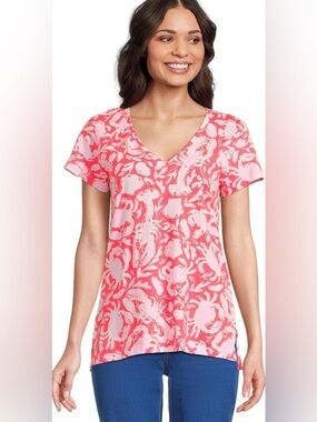 Lilly Pulitzer Lilly Pulitzer Meredith Tee.  Size XXL crabs, lobster, shells.
